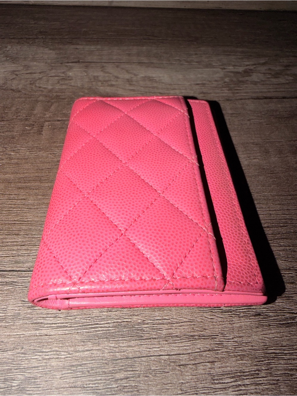 CHANEL Hot Pink Quilted Leather Card Case with CC Logo - Picture 4 of 6
